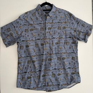 Woolrich Outdoors Fish Fishing Lures Print Shirt Men’s